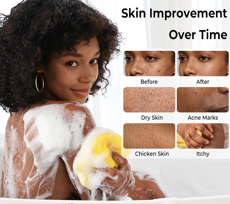 RelaxScene African Net Sponge with Knots - 2 Pieces Exfoliating Body Scrubber Bath Sponge - Back Scrubber Washcloth for Shower - Real African Scrub Exfoliator Body Care for Women - Image 3